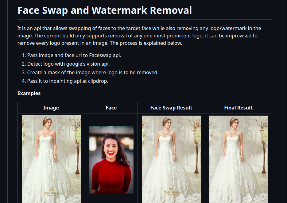 Face Swap and Watermark Removal